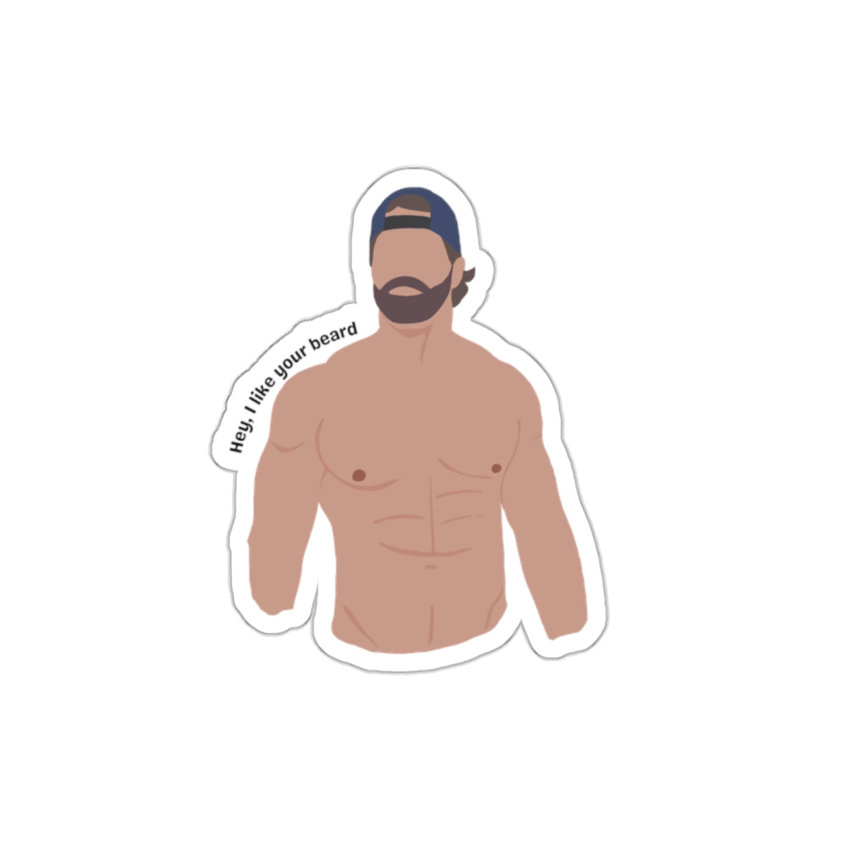 Romance reader sexy man with beard sticker