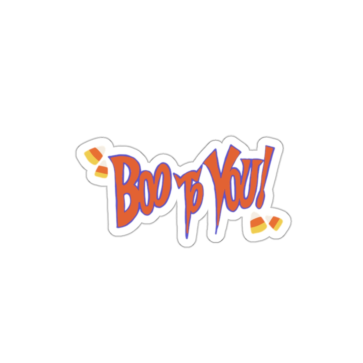 Boo too you halloween with candy corn vinyl die cut sticker, sparkle paperie house