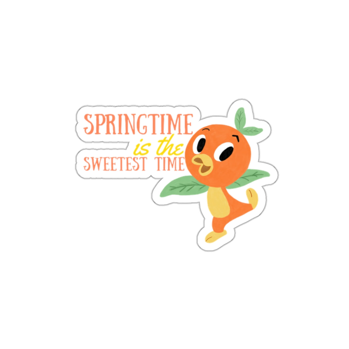 theme park orange birdie springtime is the sweetest time sticker sparkle paperie house