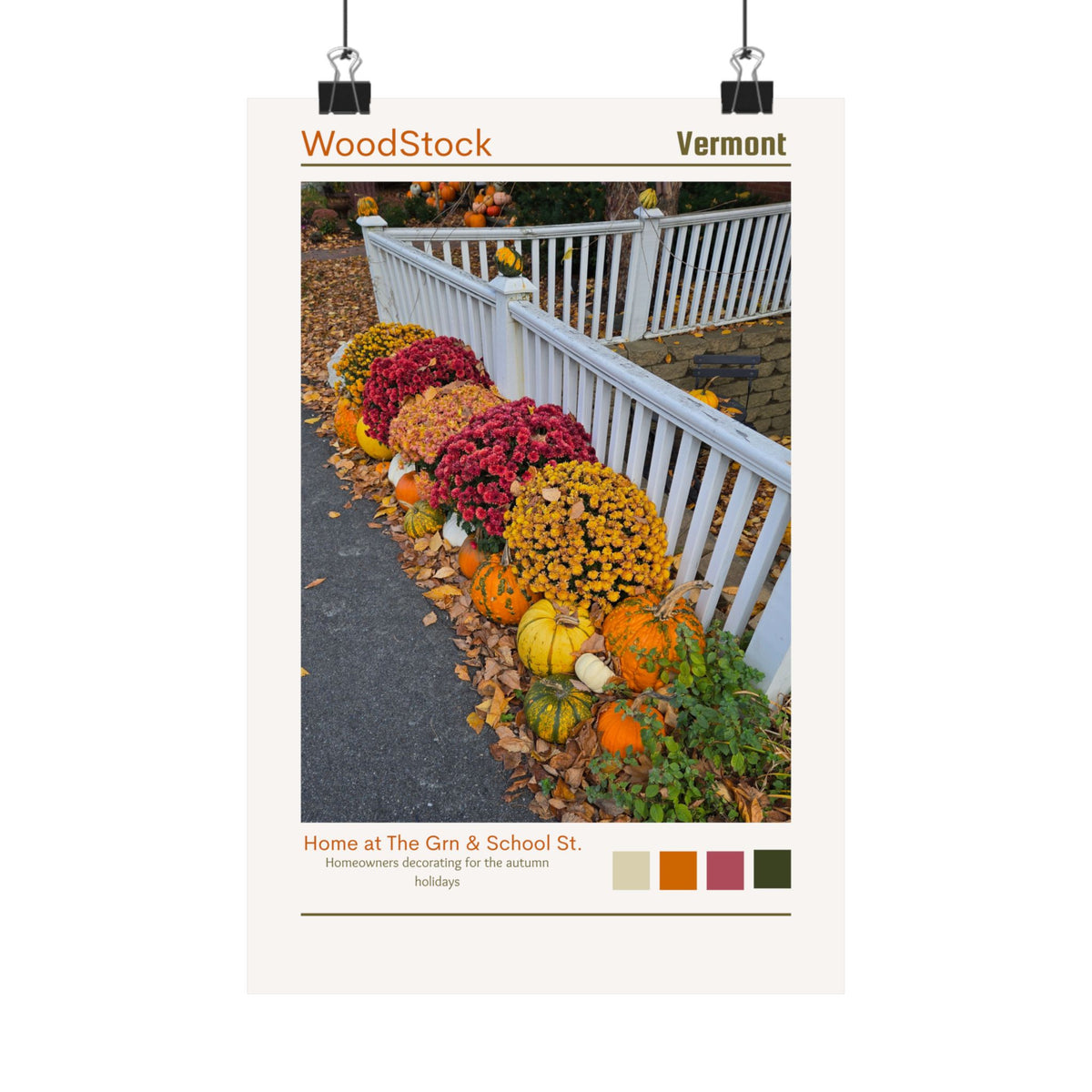 Woodstock Vermont Autumn Photograph Wall Art 8x12, sparkle paperie house