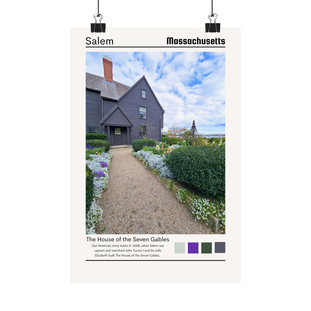 Salem Massachusetts The House of the Seven Gables Photograph Wall Art 8x12, sparkle paperie house