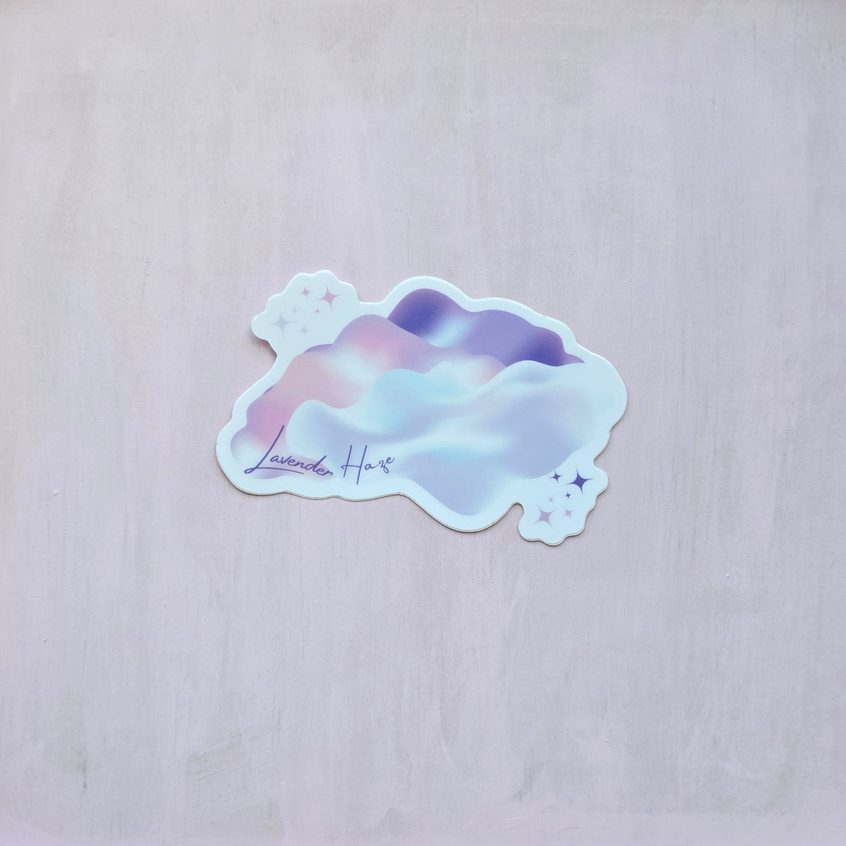 Lavender Haze Cloud Vinyl Die Cute Sticker 3x3, Sparkle Paperie House