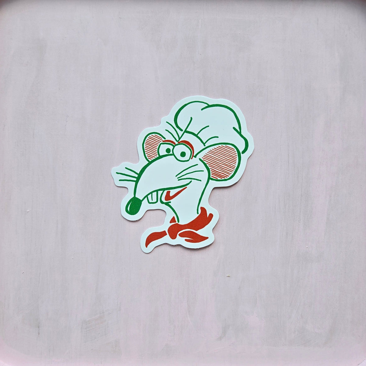 rizzo the pizza rat vinyl die cut sticker 3x3, sparkle paperie house