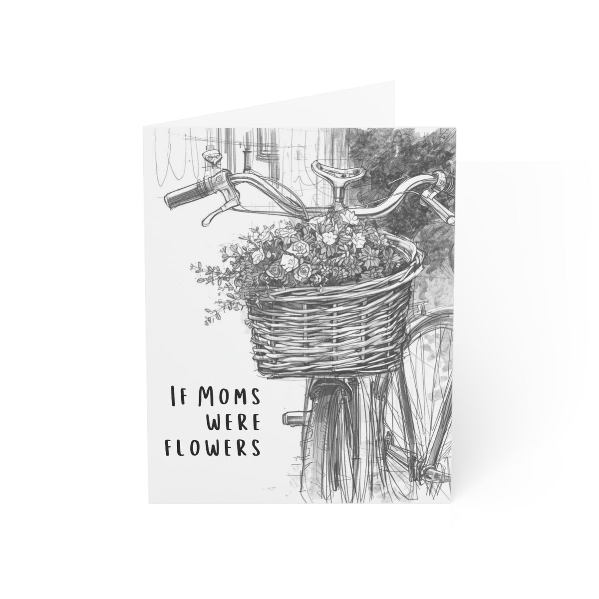 color in bike with basket fill with floral mothers day card, happy mothers day card sparkle paperie house