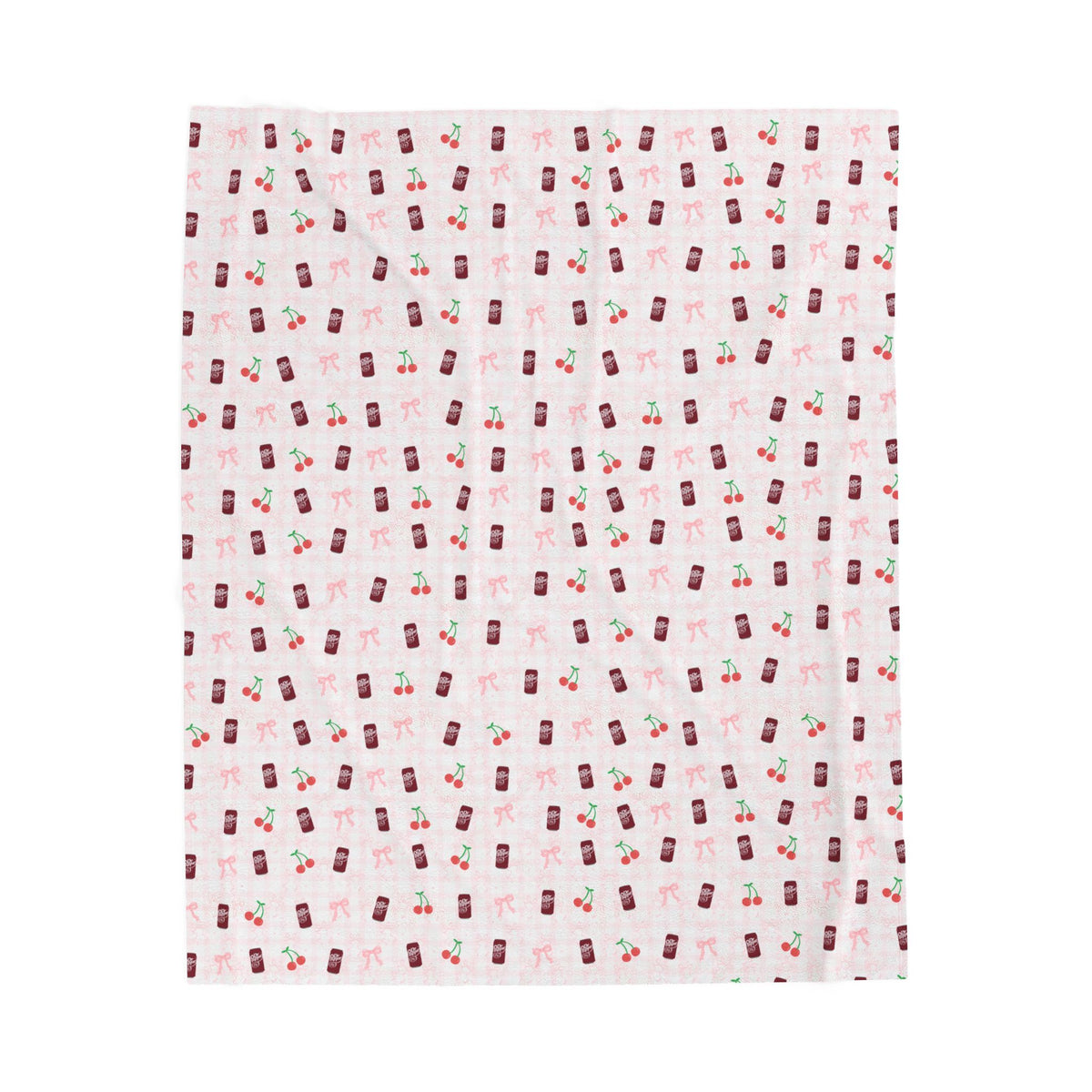 cherry fizz coquette blanket, 50"x60" pepper soda cherry coquette pattern blanket sparkle paperie house