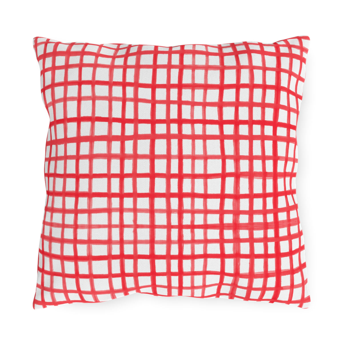 Patriotic red gingham pillow with white background, double sided printing, 16x16 outdoor pillow, sparkle paperie house