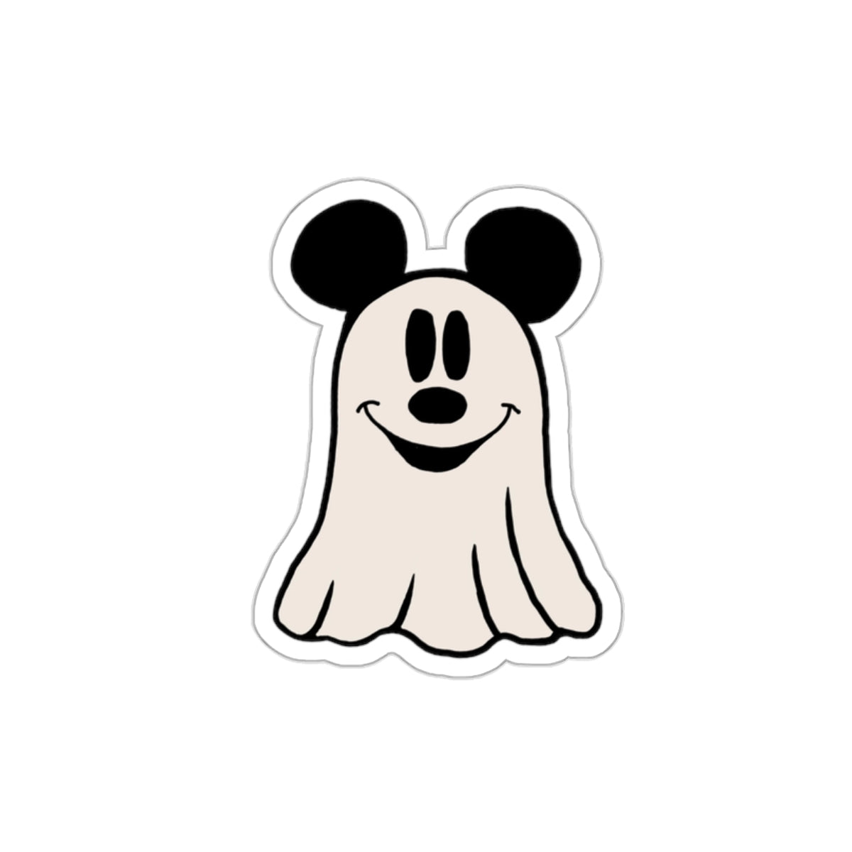 Mouse shaped ghost, halloween theme park vinyl die cut sticker, sparkle paperie house