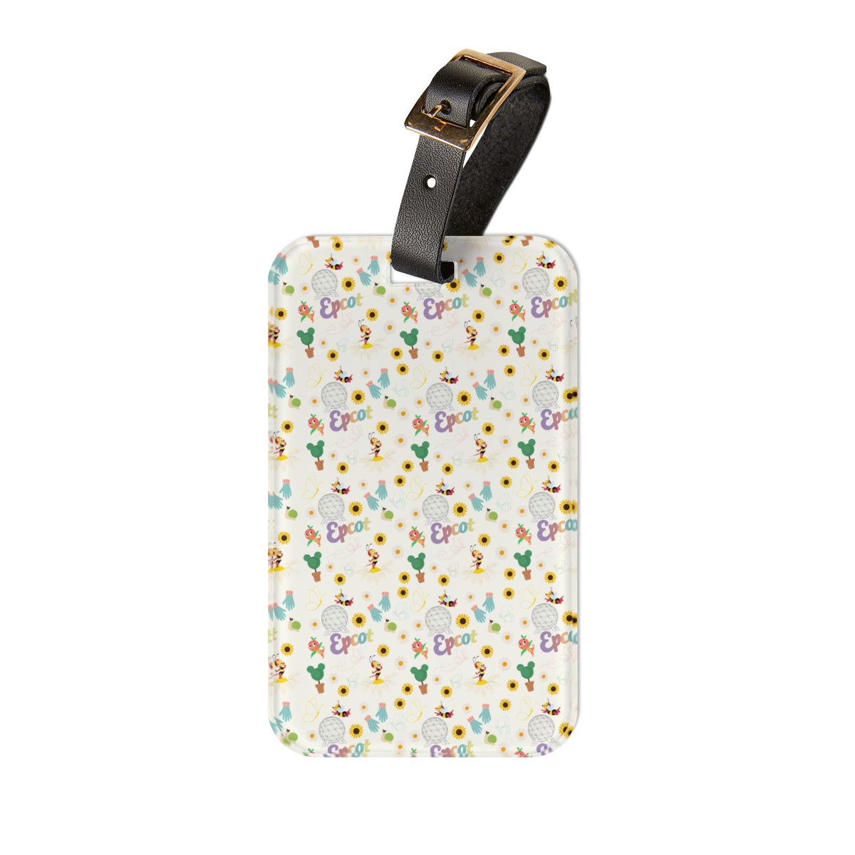 theme park flower and garden festival luggage tag, enchanted garden festival pattern luggage tag sparkle paperie house