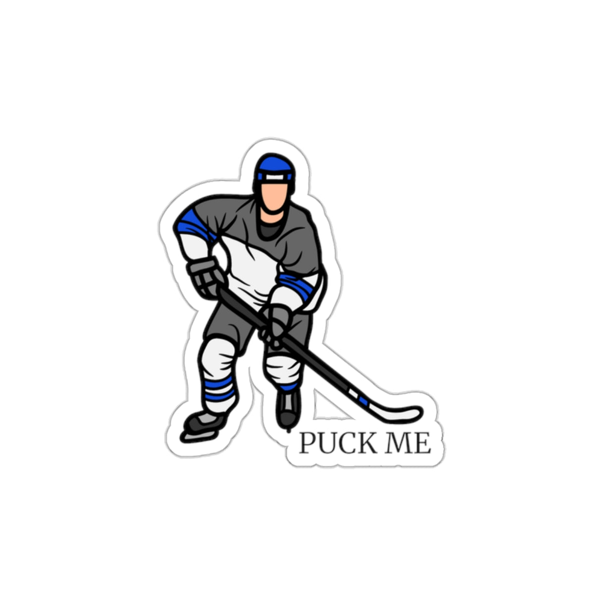 hockey romance sticker with quote puck me, sparkle paperie house sport romance sticker