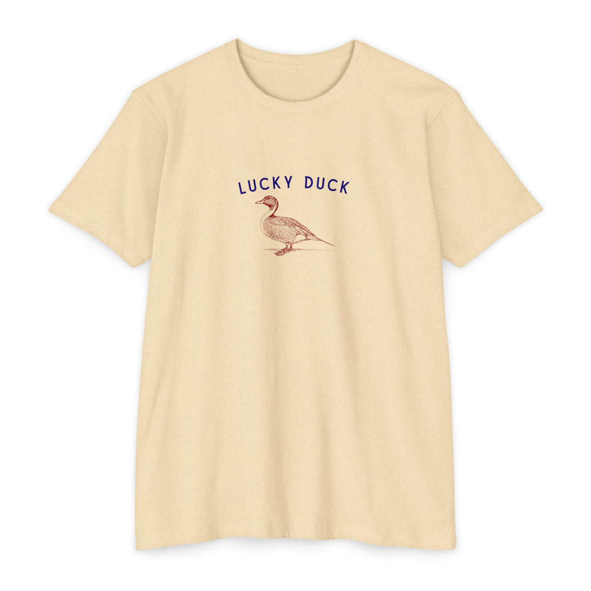 lucky duck graphic shirt, modern clean blue color lucky duck and red color duck graphic shirt sparkle paperie house