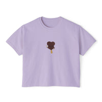 theme park mouse shaped ice cream bar women boxy shirt, sparkle paperie house