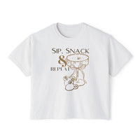theme park christmas boxy shirt. sip, snack, & repeat with espresso tini and mouse gingerbread cookies for festival of the holidays