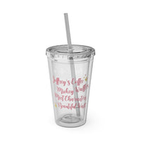Theme park tumbler quote coffee, waffles, meet characters and beautiful walks 