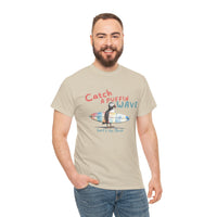 catch a puffin wave surfer t-shirt, puffin surfing t-shirt sparkle paperie house