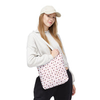cherry fizz coquette pattern tote bag, pepper soda cherry pattern tote bag sparkle paperie house