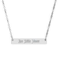 dark romance "Run Little Mouse" engraved necklace, sparkle paperie house romance reader necklace 