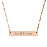dark romance "Run Little Mouse" engraved necklace, sparkle paperie house romance reader necklace 