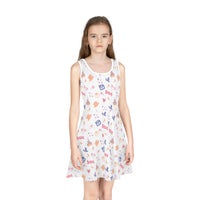 theme park fantasy land pattern girls sundress, fantasy magic pattern girls sundress sparkle paperie house