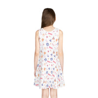 theme park fantasy land pattern girls sundress, fantasy magic pattern girls sundress sparkle paperie house