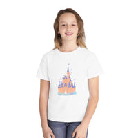 theme park fantasy land cindy castle t-shirt, fantasy magic pastel castle youth  t-shirt sparkle paperie house