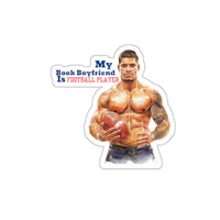 football romance sticker with quote my book boyfriend is a football player, sparkle paperie house romance sticker