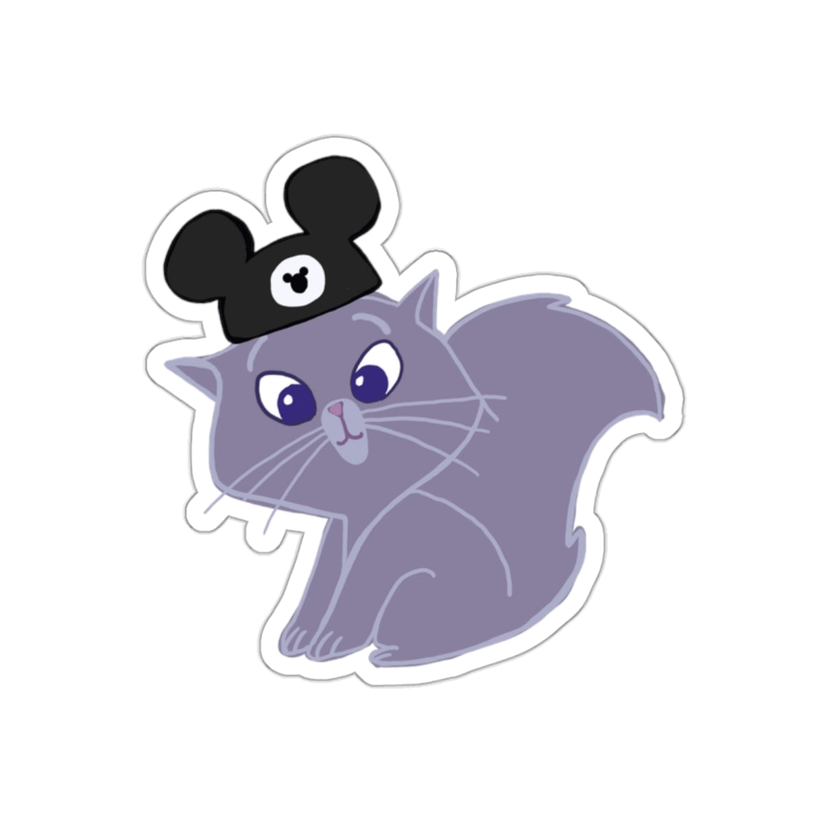 theme park yzma wearing mouse ears sticker, sparkle paperie house theme park sticker