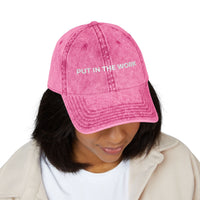 motivational destressed stylish baseball cap put in the work, sparkle paperie house