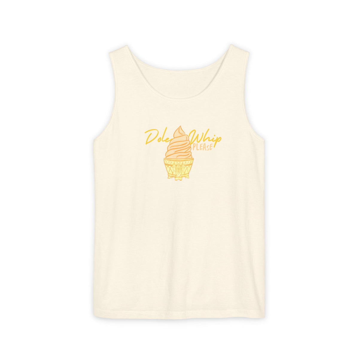 pineapple whip please tank top, theme park pineapple ice cream graphic shirt sparkle paperie house