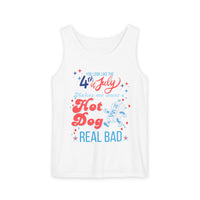 4th of july tank top features you look like the 4th of july graphic with hot dog, sparkle paperie house