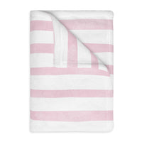Spooky Halloween Cotton Candy Velveteen Two Sided Blanket, Pink and White stripe blanket with spooky cute Halloween cotton candy graphic, sparkle paperie house