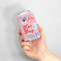 patriotic can cooler sleeve features you look like the 4th of july with hot dog graphic, sparkle paperie house