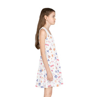 theme park fantasy land pattern girls sundress, fantasy magic pattern girls sundress sparkle paperie house