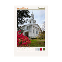 Woodstock Vermont Autumn First Congregational Church Wall Art Photograph 8x12, sparkle paperie house