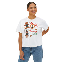 theme park so totally tinsel christmas women's boxy shirt