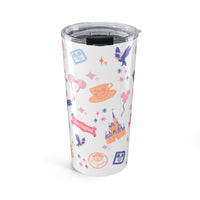 theme park fantasy land tumbler, fantasy magic pattern 20oz tumbler sparkle paperie house