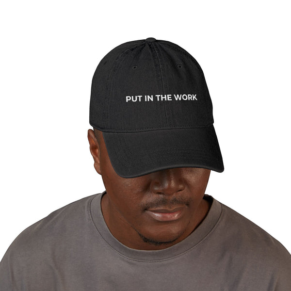 Motivational Put In The Work Embroidery Denim Hat
