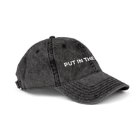 motivational destressed stylish baseball cap put in the work, sparkle paperie house