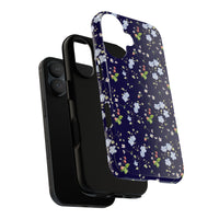 blue and white floral pattern phone case, spring strawberry pattern tough phone case sparkle paperie house