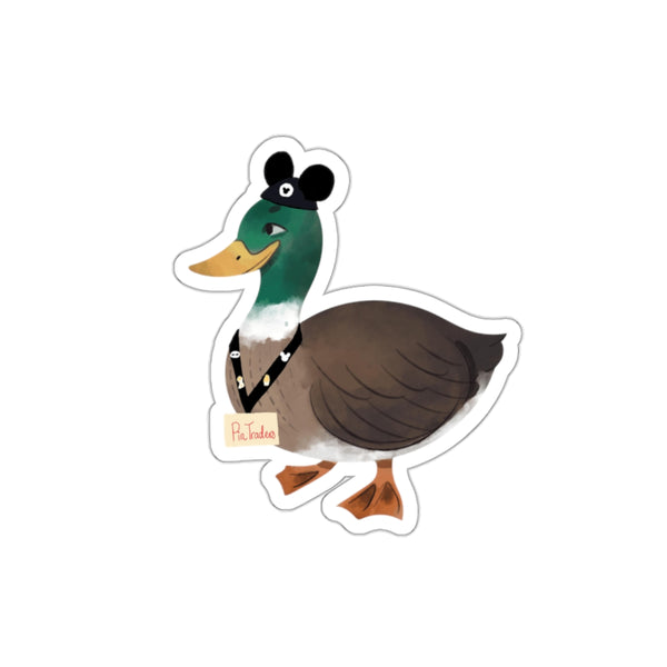 Theme Park Duck Wearing Mouse Ears Die-Cut Stickers