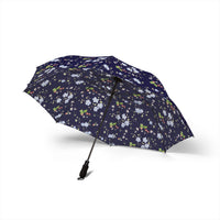 navy floral pattern umbrella, blue and white floral with strawberry pattern umbrella sparkle paperie house