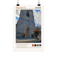 Woodstock Vermont St. James Episcopal Church Autumn  Photograph Wall Art 8x12, sparkle paperie house 