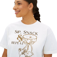 theme park christmas boxy shirt. sip, snack, & repeat with espresso tini and mouse gingerbread cookies for festival of the holidays
