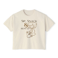 theme park christmas boxy shirt. sip, snack, & repeat with espresso tini and mouse gingerbread cookies for festival of the holidays