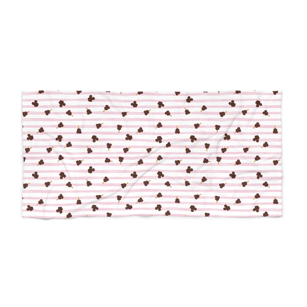 Boardwalk Sweets Mouse Shaped Ice Cream Pattern Beach Towel
