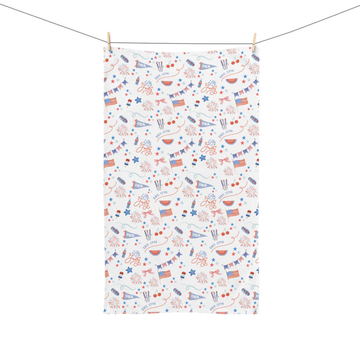 patriotic pattern kitchen towel, summer hand towel