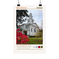Woodstock Vermont Autumn First Congregational Church Wall Art Photograph 8x12, sparkle paperie house