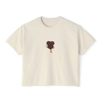 theme park mouse shaped ice cream bar women boxy shirt, sparkle paperie house