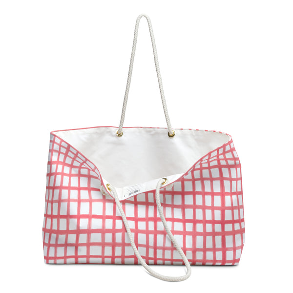 Red Gingham Patriotic Weekender Bag