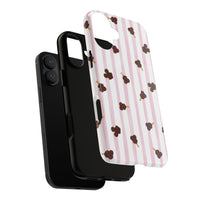 theme park mouse shaped ice cream with pink stripe tough phone case, sparkle paperie house