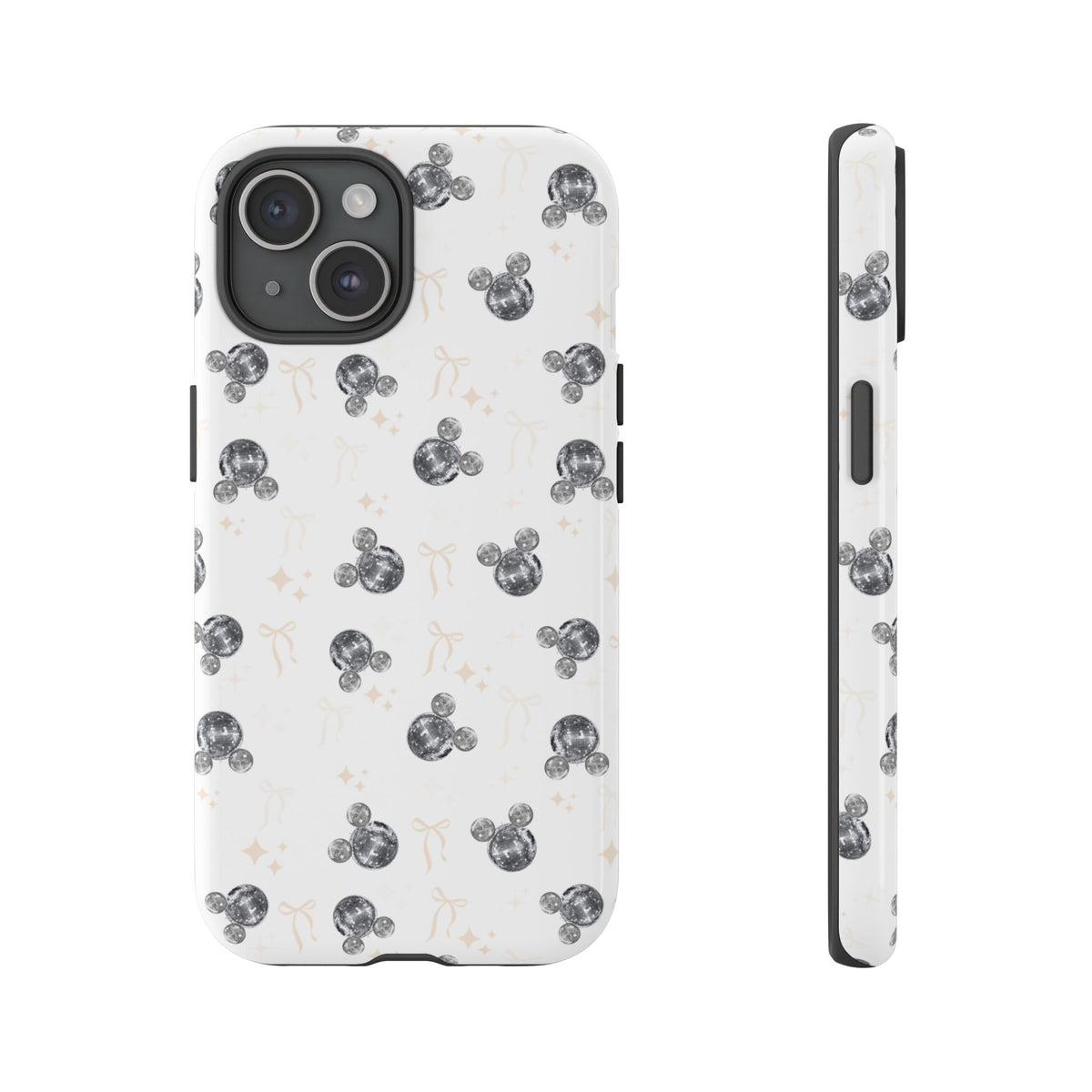 mickey disco ball shaped pattern hard phone case